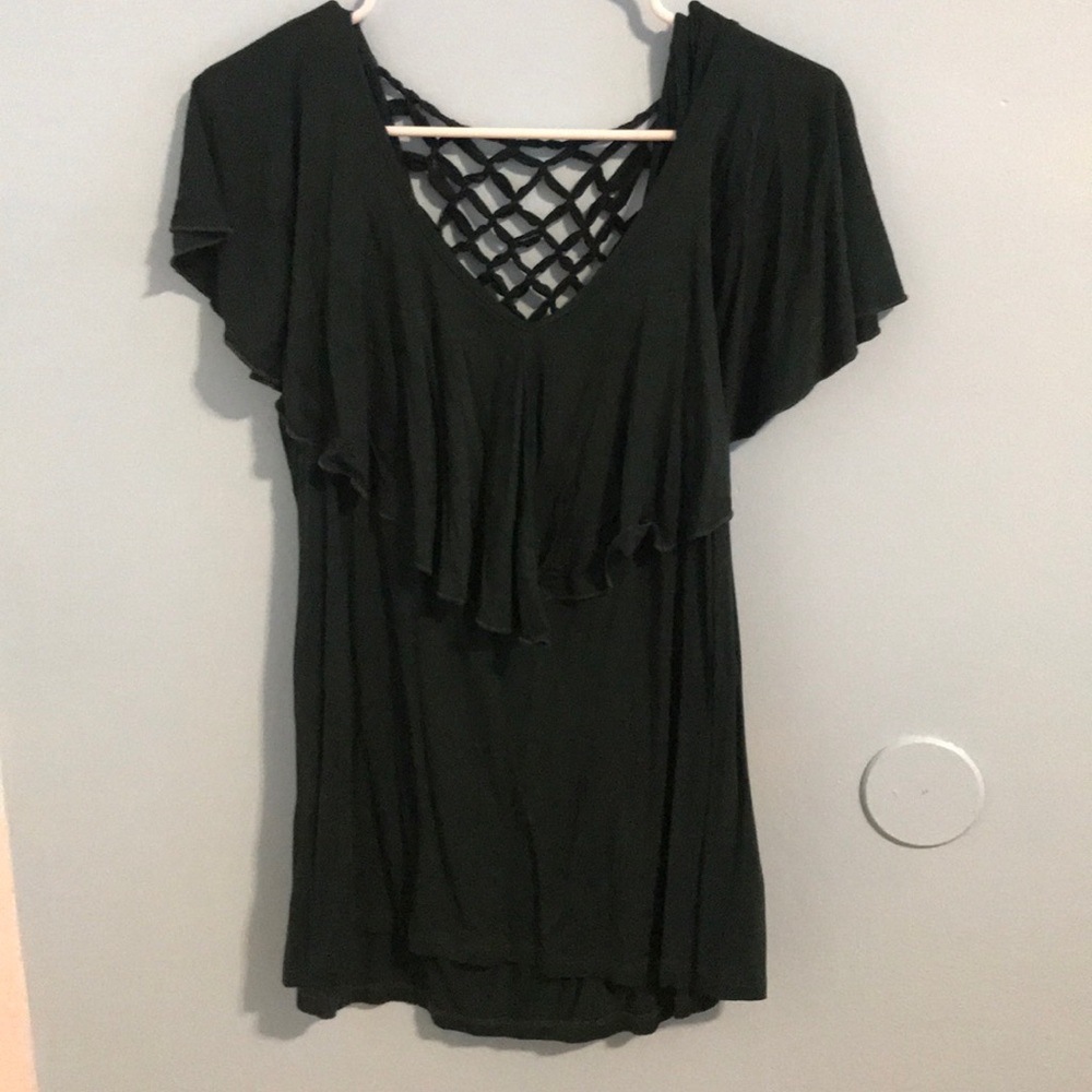 Braided back Green blouse